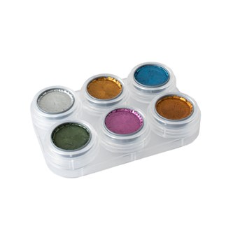 Kasvoväripaletti Grimas, metallivärit, 6 väriä