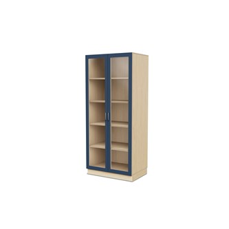 Fixa materiaalikaappi, 2 lasiovea, 3:5 S58 cm, koivu