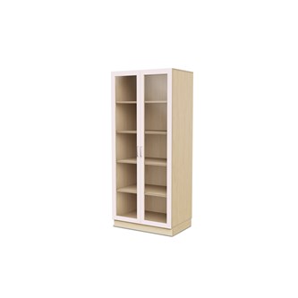 Fixa materiaalikaappi, 2 lasiovea, 3:5 S58 cm, koivu