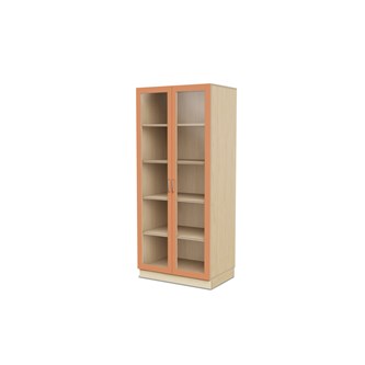 Fixa materiaalikaappi, 2 lasiovea, 3:5 S58 cm, koivu