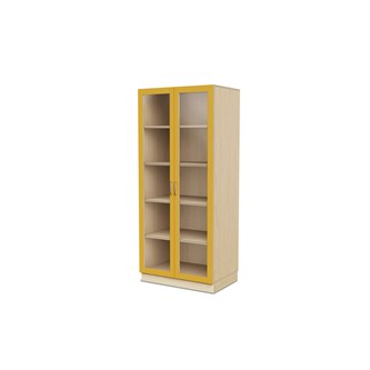 Fixa materiaalikaappi, 2 lasiovea, 3:5 S58 cm, koivu