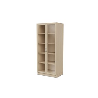 Fixa materiaalikaappi, 2 lasiovea, 3:5 S58 cm, koivu