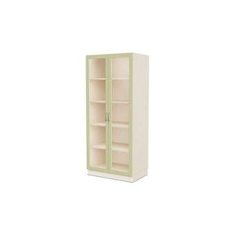 Fixa materiaalikaappi, 2 lasiovea, 3:5 S58 cm, kuultovalkoinen