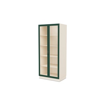 Fixa materiaalikaappi, 2 lasiovea, 3:5 S58 cm, kuultovalkoinen