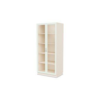 Fixa materiaalikaappi, 2 lasiovea, 3:5 S58 cm, kuultovalkoinen