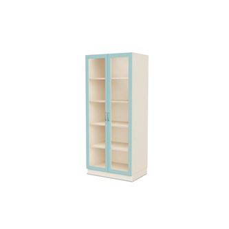 Fixa materiaalikaappi, 2 lasiovea, 3:5 S58 cm, kuultovalkoinen