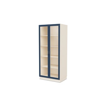 Fixa materiaalikaappi, 2 lasiovea, 3:5 S58 cm, kuultovalkoinen
