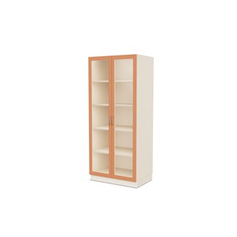 Fixa materiaalikaappi, 2 lasiovea, 3:5 S58 cm, kuultovalkoinen
