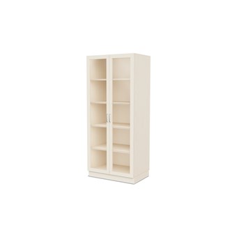 Fixa materiaalikaappi, 2 lasiovea, 3:5 S58 cm, kuultovalkoinen