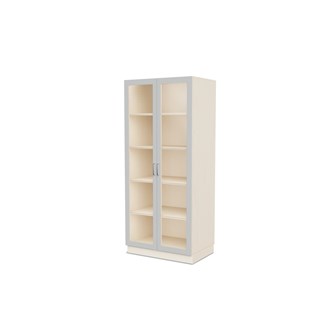 Fixa materiaalikaappi, 2 lasiovea, 3:5 S58 cm, kuultovalkoinen