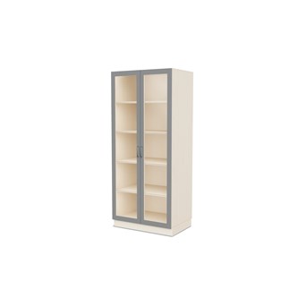 Fixa materiaalikaappi, 2 lasiovea, 3:5 S58 cm, kuultovalkoinen
