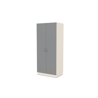 Fixa materiaalikaappi, 2 umpiovea, 3:5 S58 cm, kuultovalkoinen