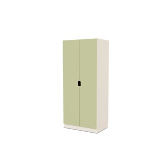 Fixa materiaalikaappi, 2 umpiovea vedinkoloilla, 3:5 S58 cm, kuultovalkoinen