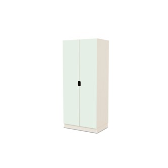 Fixa materiaalikaappi, 2 umpiovea vedinkoloilla, 3:5 S58 cm, kuultovalkoinen