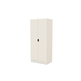 Fixa materiaalikaappi, 2 umpiovea vedinkoloilla, 3:5 S58 cm, kuultovalkoinen