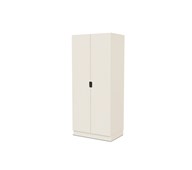 Fixa materiaalikaappi, 2 umpiovea vedinkoloilla, 3:5 S58 cm, kuultovalkoinen