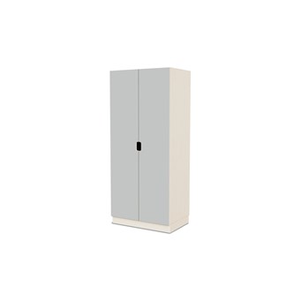 Fixa materiaalikaappi, 2 umpiovea vedinkoloilla, 3:5 S58 cm, kuultovalkoinen