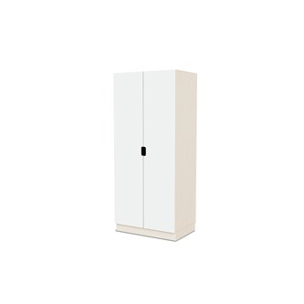 Fixa materiaalikaappi, 2 umpiovea vedinkoloilla, 3:5 S58 cm, kuultovalkoinen
