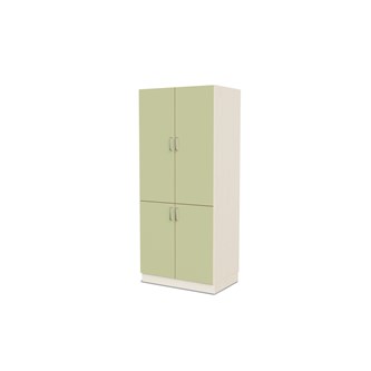 Fixa materiaalikaappi, 4 umpiovea, 3:5 S58 cm, kuultovalkoinen