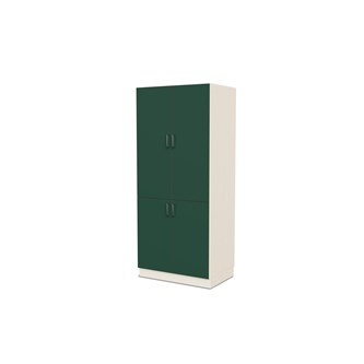 Fixa materiaalikaappi, 4 umpiovea, 3:5 S58 cm, kuultovalkoinen