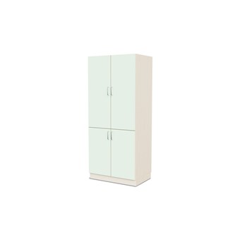 Fixa materiaalikaappi, 4 umpiovea, 3:5 S58 cm, kuultovalkoinen