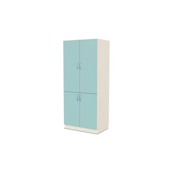 Fixa materiaalikaappi, 4 umpiovea, 3:5 S58 cm, kuultovalkoinen