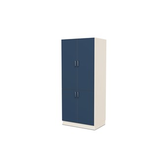Fixa materiaalikaappi, 4 umpiovea, 3:5 S58 cm, kuultovalkoinen