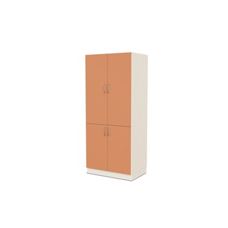 Fixa materiaalikaappi, 4 umpiovea, 3:5 S58 cm, kuultovalkoinen