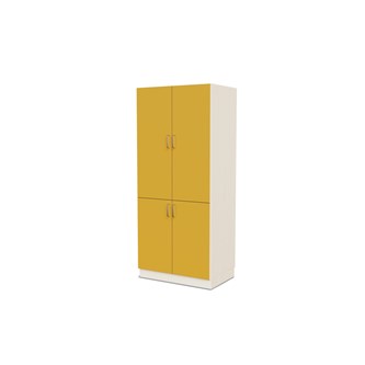 Fixa materiaalikaappi, 4 umpiovea, 3:5 S58 cm, kuultovalkoinen