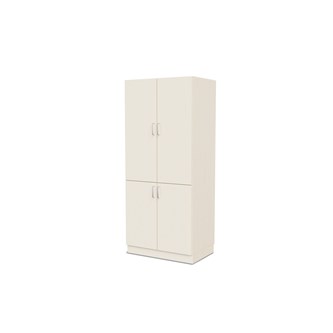 Fixa materiaalikaappi, 4 umpiovea, 3:5 S58 cm, kuultovalkoinen