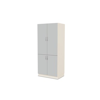 Fixa materiaalikaappi, 4 umpiovea, 3:5 S58 cm, kuultovalkoinen