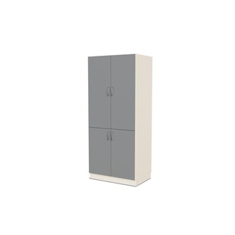 Fixa materiaalikaappi, 4 umpiovea, 3:5 S58 cm, kuultovalkoinen