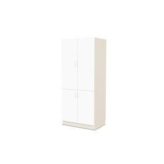 Fixa materiaalikaappi, 4 umpiovea, 3:5 S58 cm, kuultovalkoinen
