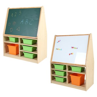 Wisdom valko- ja liitutaulu säilytystilalla