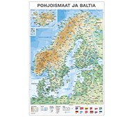 Kouluseinäkartta Pohjoismaat ja Baltia, riiputettava