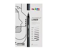 Kuitukärkikynä Carioca Plus Pigment Liner, 8 kpl