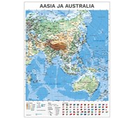Kouluseinäkartta Aasia ja Australia, riiputettava