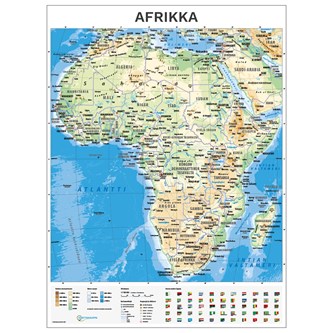 Kouluseinäkartta Afrikka, liukuvaunussa