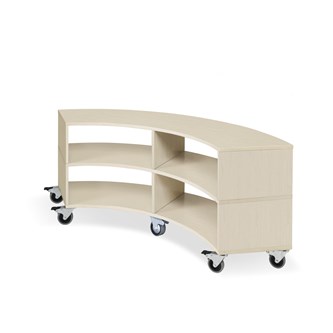 Kubus kaareva 4 lokeroa kuultovalkoinen K55 cm