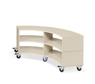 Kubus kaareva 4 lokeroa kuultovalkoinen K55 cm