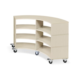 Kubus kaareva 6 lokeroa kuultovalkoinen K77 cm