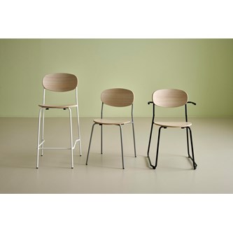 Collab tuoli 4-piste jalka, ik 45 cm, hopea runko