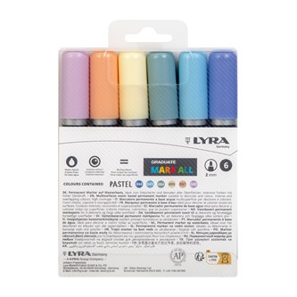 Maalikynä Lyra Graduate Mark All 2 mm, pastellivärit, 6 väriä