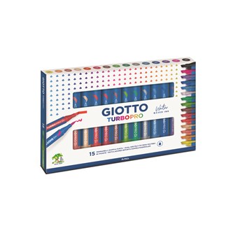 Kuitukärkikynä Giotto Turbo Pro, 15 väriä