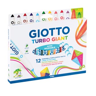 Kuitukärkikynä Giotto Turbo Giant, 12 väriä