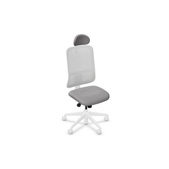 Utila FS työtuoli, vaaleanharmaa, verkkoselkä, niskatuki, Era-kankaalla