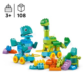 LEGO® DUPLO®  3-in-1 Dinosauruksia pyörien päällä 10451