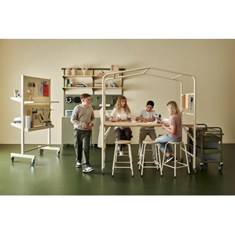 MeetUs FSC pöytä BX 140x80 K72 cm HPL, hopea runko