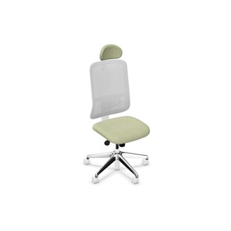 Utila FS työtuoli, vaaleanharmaa, verkkoselkä, niskatuki, Rivet-kankaalla