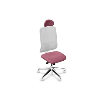 Utila FS työtuoli, vaaleanharmaa, verkkoselkä, niskatuki, Rivet-kankaalla